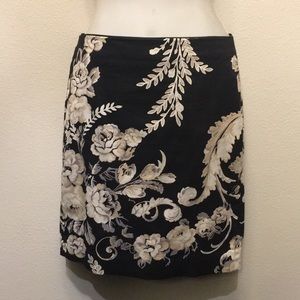 Black Floral Pencil Skirt